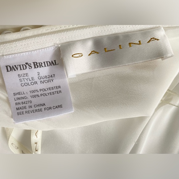 Vintage 90s Mermaid Dress Set *Size 2* GALINA Ivory Liquid Satin Sheath Gown - Picture 8 of 8